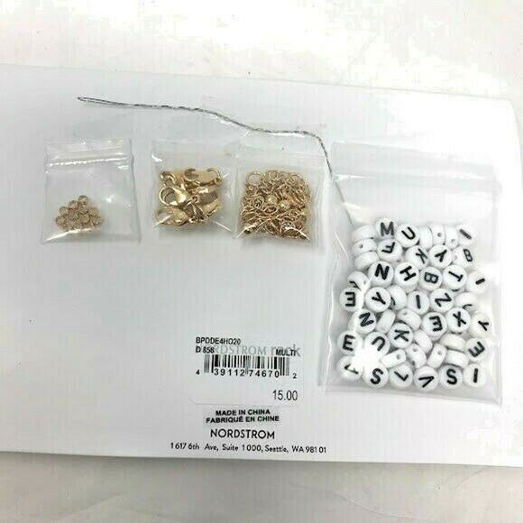 BP. Nordstrom DIY Necklace Kit Alphabets BE HAPPY Charms NWT - Picture 2 of 3
